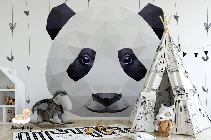 Fototapeta “Wspaniałomyślna Panda” wielka głowa uroczej pandy - fototapeta dla dzieci